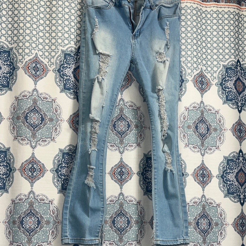 Distressed Light Blue Women's Jeans